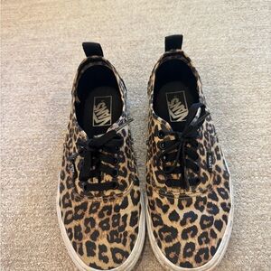 Vans Brown and Black Leopard Print Sneakers